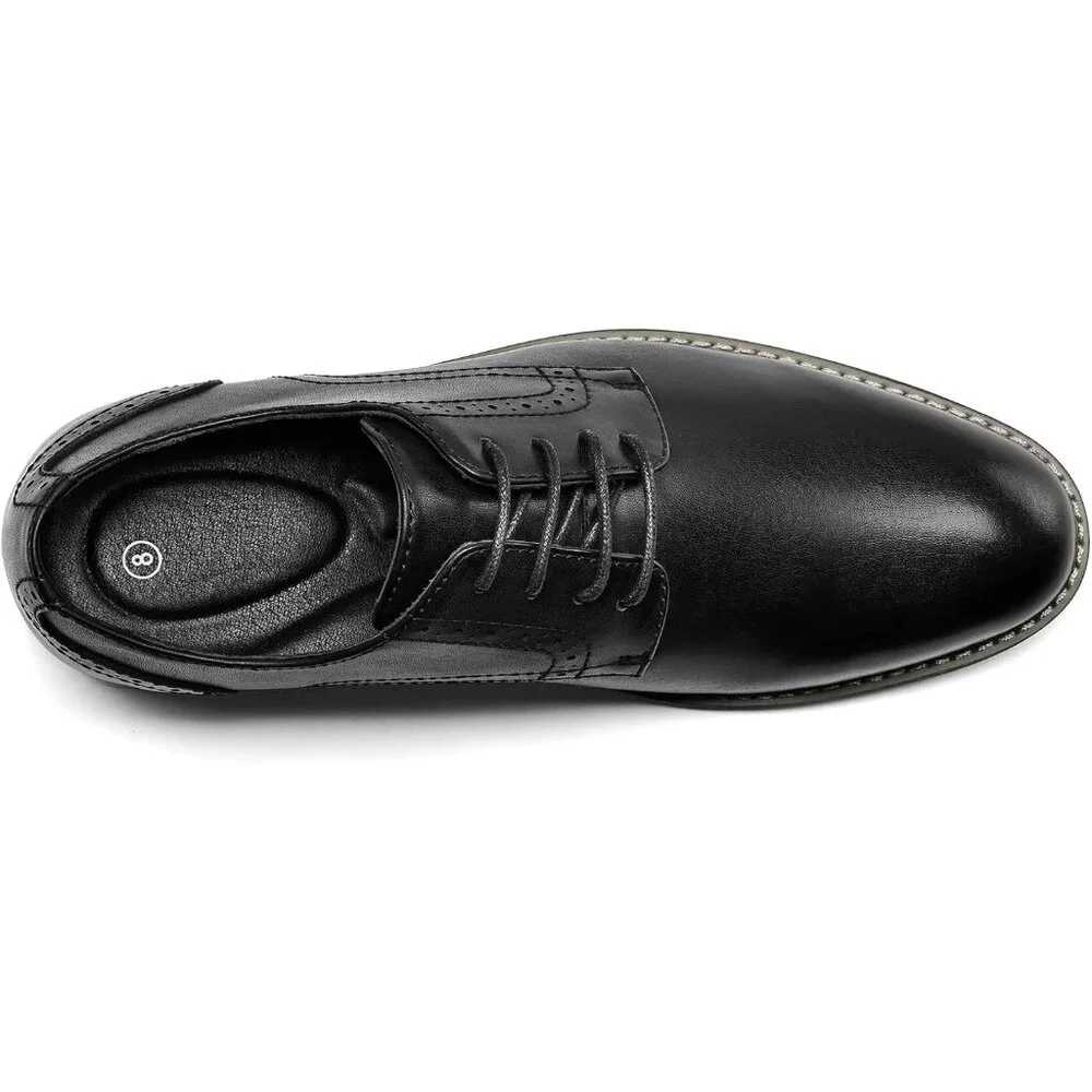 Men's Black Dress Shoes Formal Classic Business Lace up Oxford Shoes Wide Width